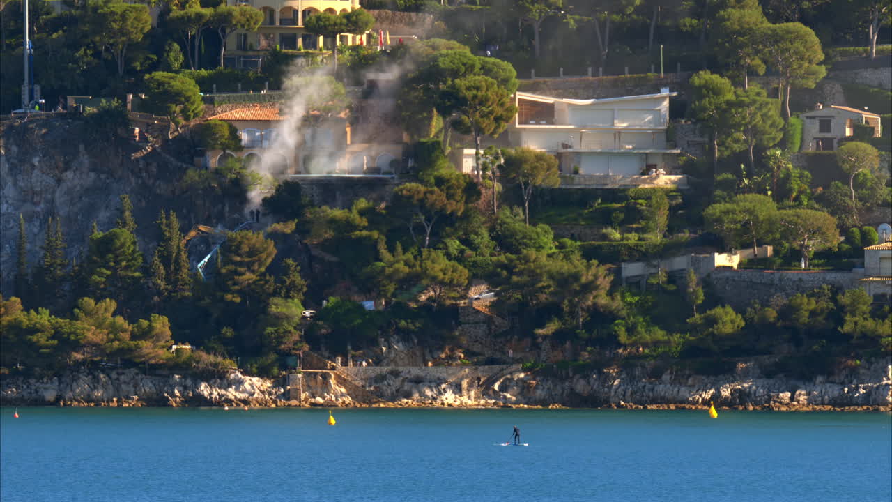 Panorama view of the town Villefranche-sur-Mer on the French Riviera