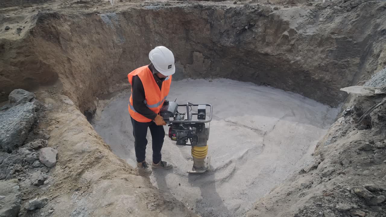 trabajos de excavación, compactación del suelo