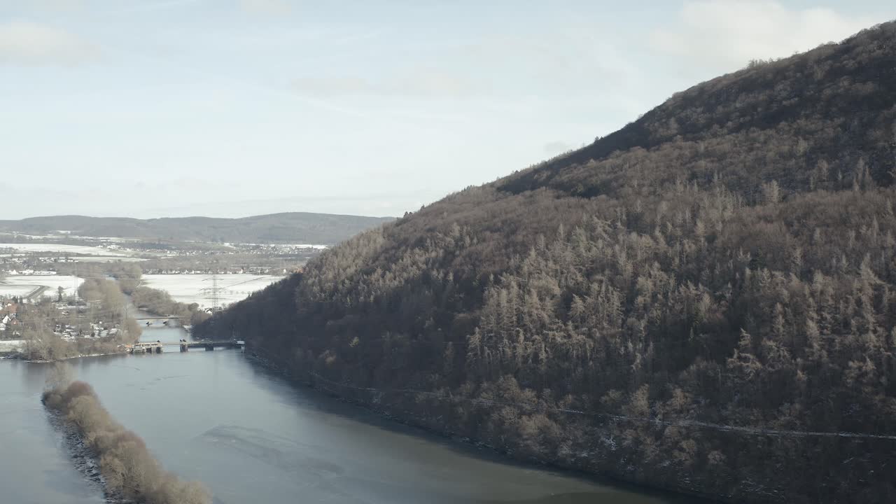 Drone Aerial views of the Keller National Park in Winter