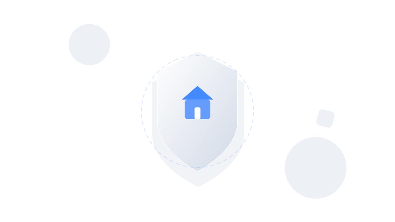 Minimalist Home Security Shield Icon Animation