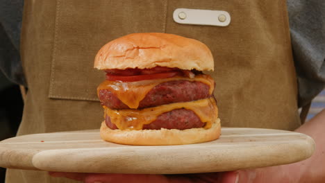 delicious double cheeseburger