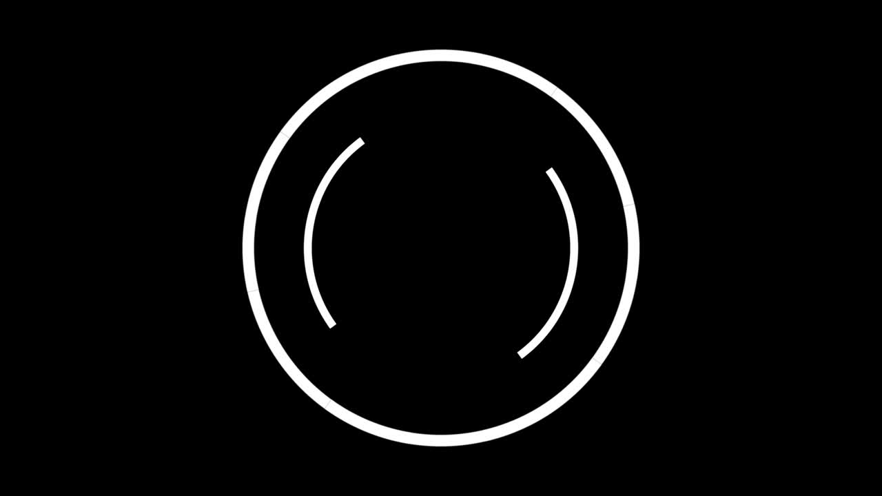 검은색 배경에서 서로 반대하는 원 안에서 회전하는 두 개의 색 나선형의 추상적인 애니메이션. 기하학적 매혹적인 로딩 나선형.