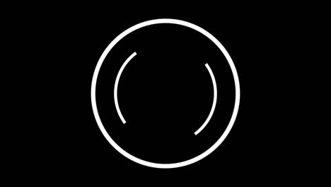 animación abstracta de dos espirales blancas que giran dentro del círculo una contra la otra en el fondo negro. animación. espiral de carga geométrica fascinante