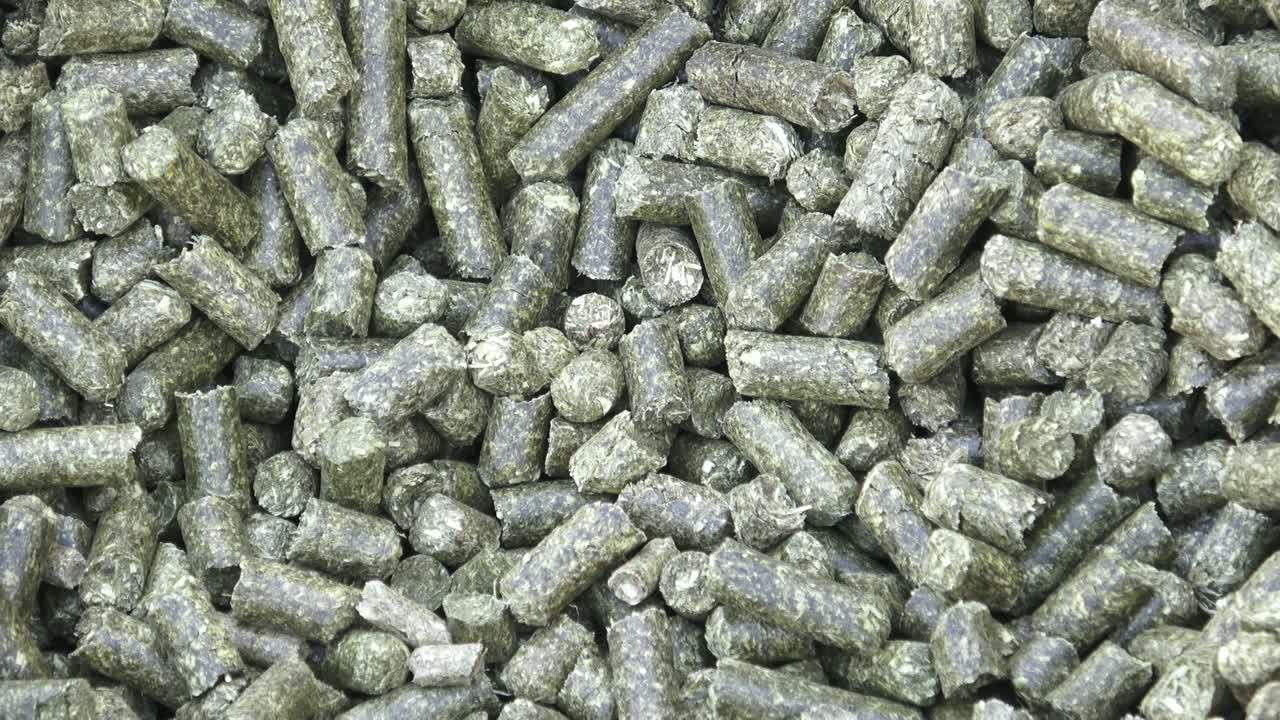 Bag of grain and granulates animal feed.