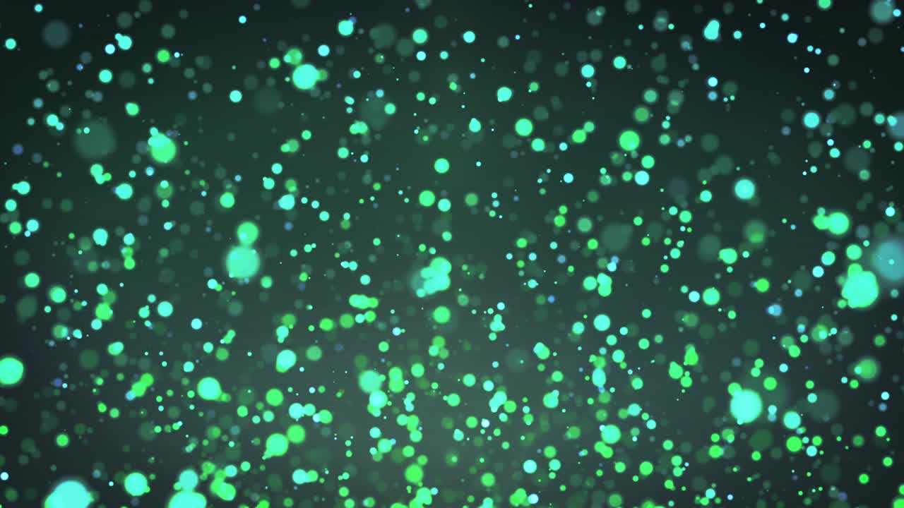 녹색 입자 배경, 실제 렌즈 플레어와 함께 먼지 입자.