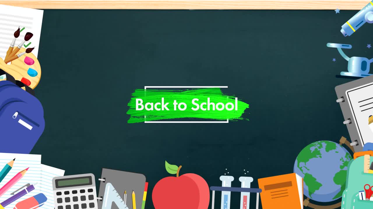 학교 개념 아이콘은 블랙보드에 있는 학교 텍스트로 돌아갑니다.