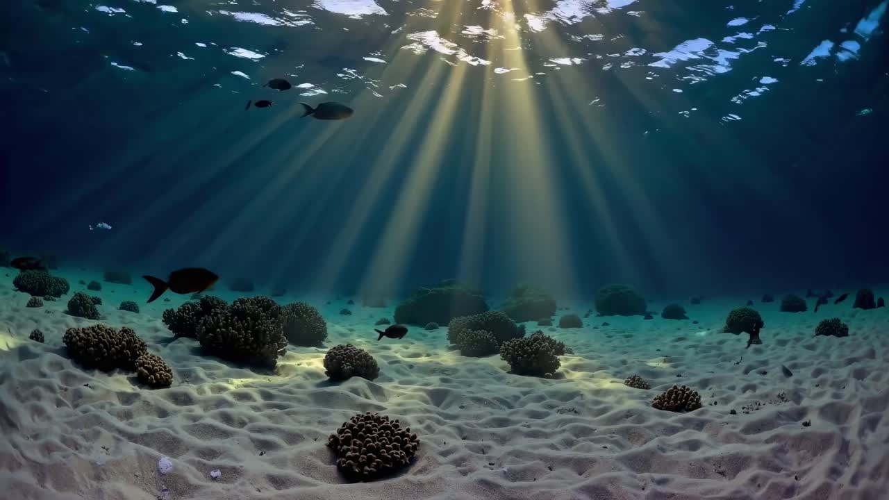 Sunlight Underwater Coral Reef