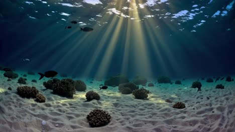 sunlight underwater coral reef