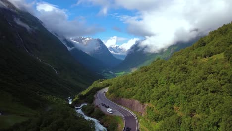 aerial footage beautiful nature norway.