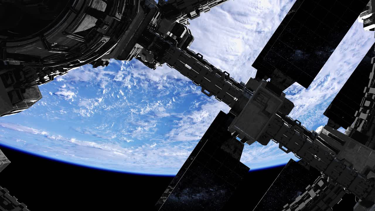 estación espacial internacional en el espacio exterior sobre el planeta tierra