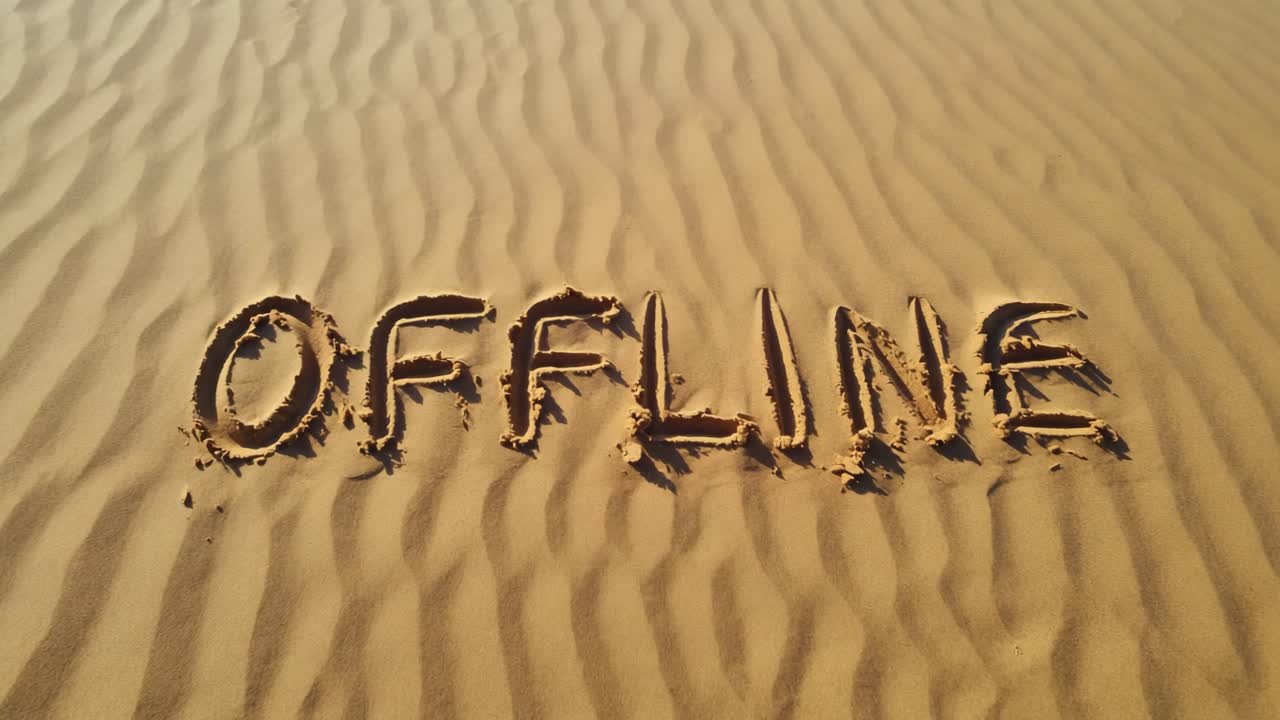 Offline message in sand
