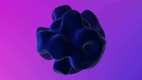 misteriosa esfera negra en 3d en un telón de fondo púrpura y rosa vibrante
