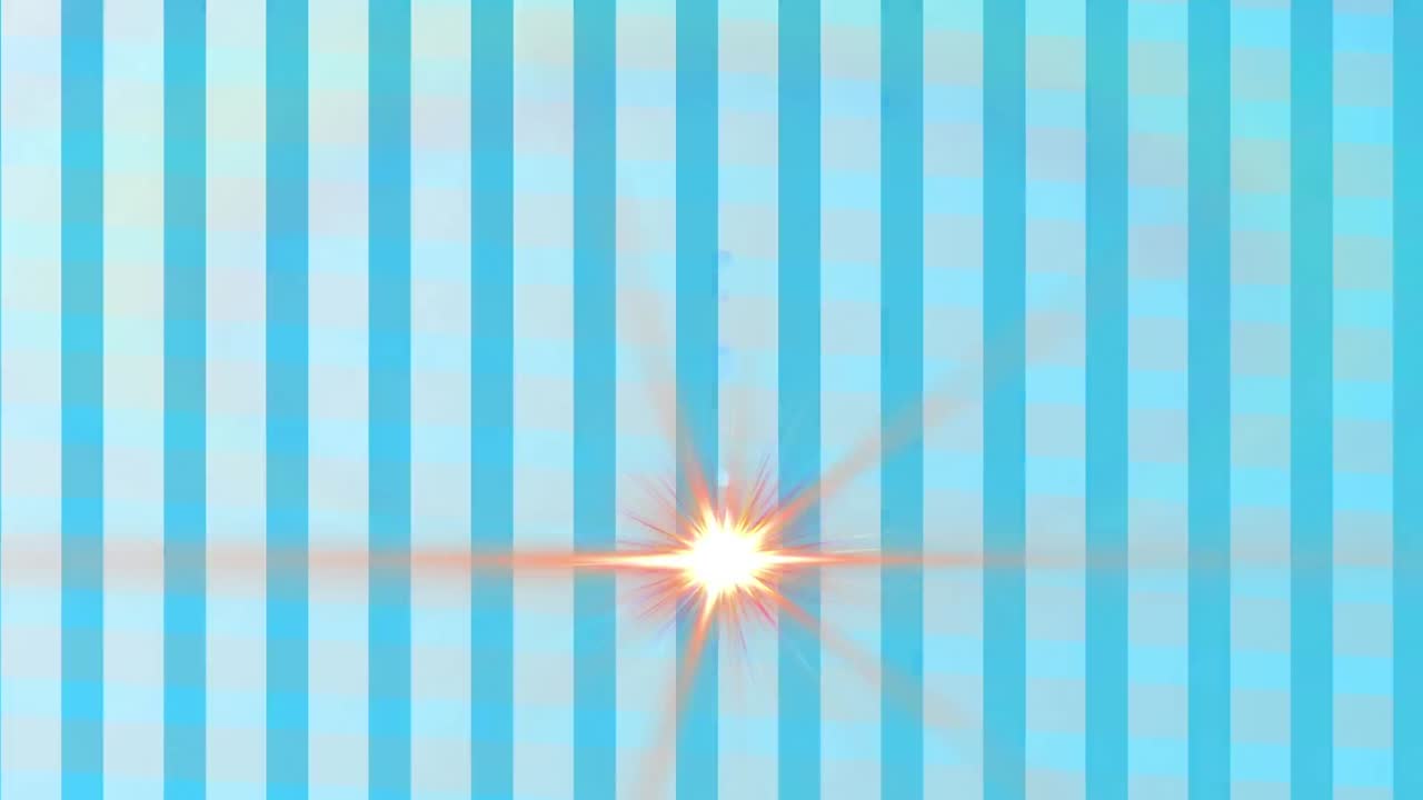 파란색 배경의 스티프에 대해 움직이는 빛의 점의 디지털 애니메이션