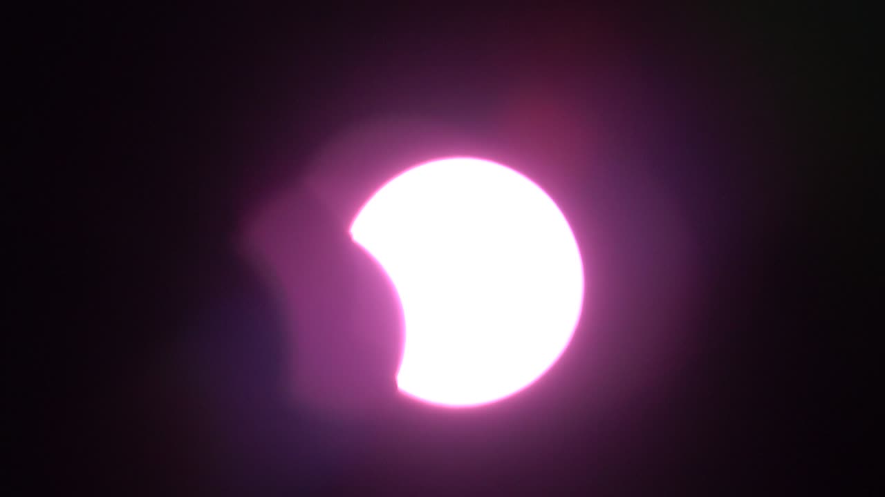 Sun solar eclipse on daytime by glasses protect light sunny