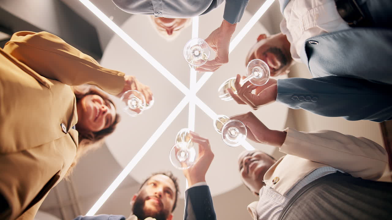 People celebrating success with a toast