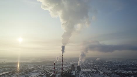 industrial plant emissions in winter