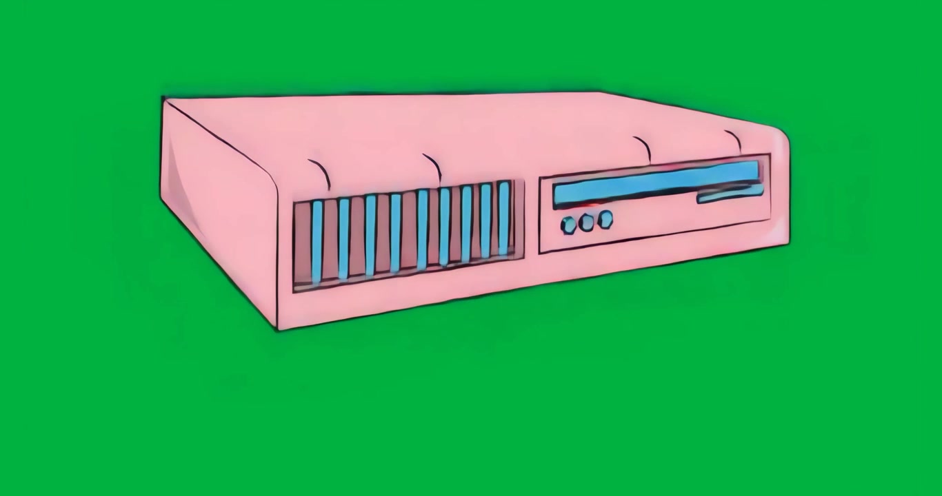 On play rotating pink box on transparent layer revealing side profile front details showing design