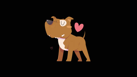 cute cartoon dog with heart