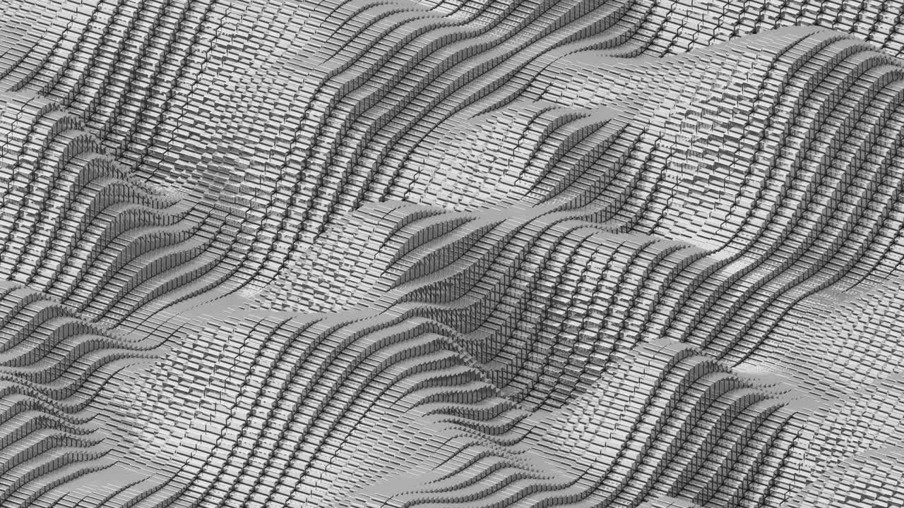 반이는 은 큐브 애니메이션 배경과 함께 파동 표면