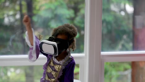 baby girl using virtual reality headset 4k