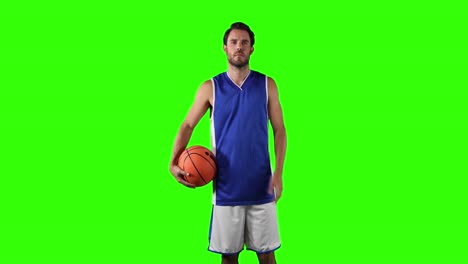 Basketballspieler-Auf-Grünem-Bildschirm