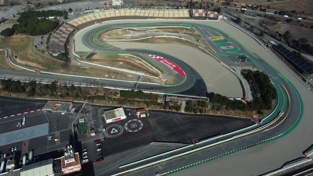 Aerial View of the Catalunya Circuit in Barcelona