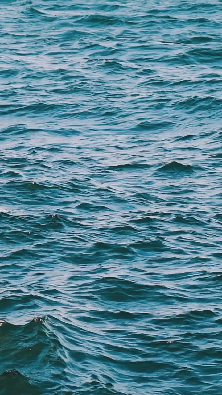 Sea landscape at storm. Blue sea waves at daytime. Restless sea ...