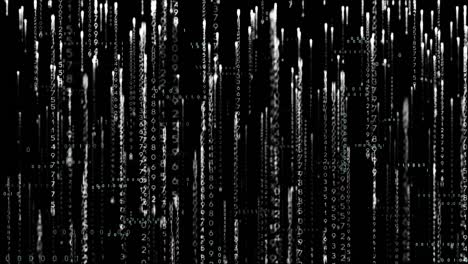 Animation of data processing on black background