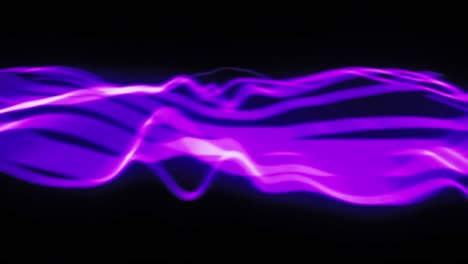 Leuchtende-Violette-Bänder,-Die-Sich-Wellenförmig-Bewegen-Und-Nahtlos-über-Einen-Schwarzen-Hintergrund-Scrollen