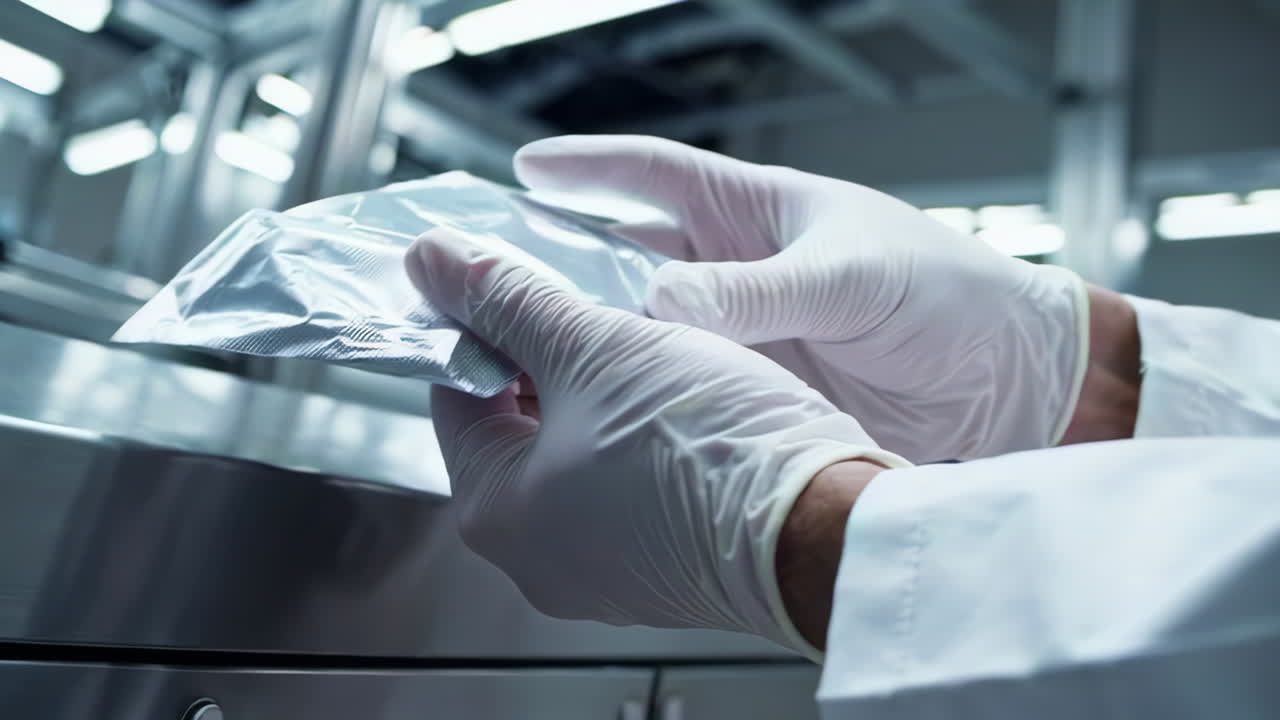 Factory Worker Inspecting Packaging