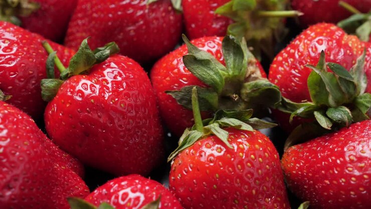 primer plano de las fresas maduras