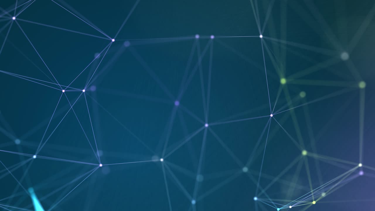 4K Abstract polygonal Connected lines and dots loop Background.