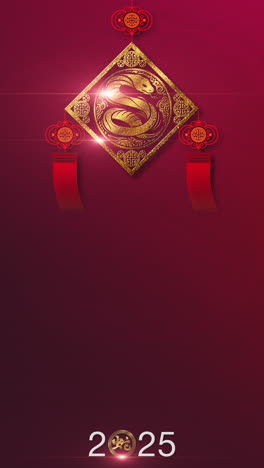 chinese new year 2025, year of the snake background decoration featuring a golden, glittering design with elegant chinese calligraphy translating to 'snake' and 'heng' may you attain greater wealth