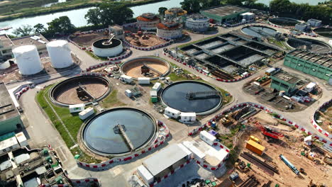 Wastewater-treatment-facility-in-Yuen-Long,-Hong-Kong