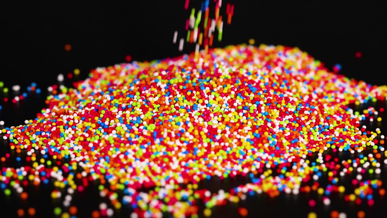 다채로운 언덕으로 아지는 활기찬 스프링클