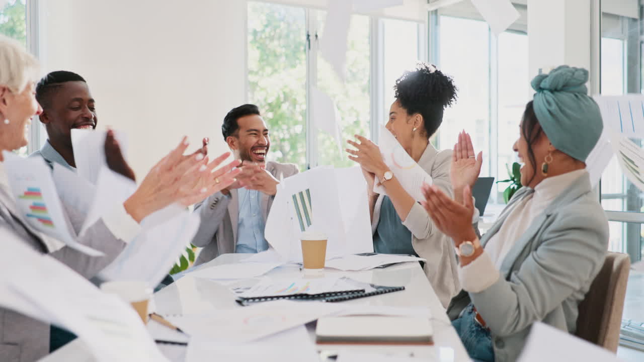 Business people, throwing paper