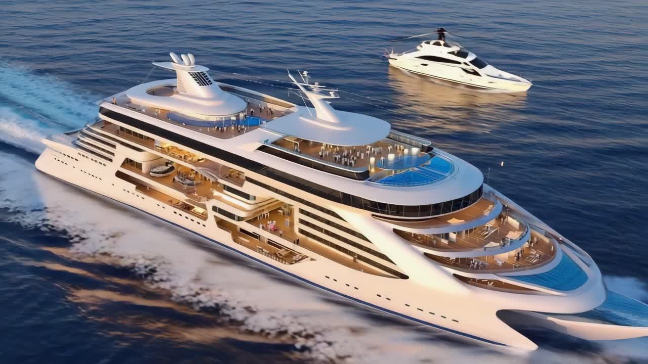 Luxury Superyacht on the Open Sea