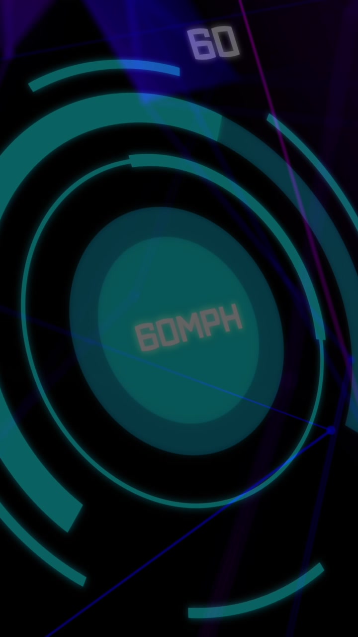Animation of speedometer over dark background