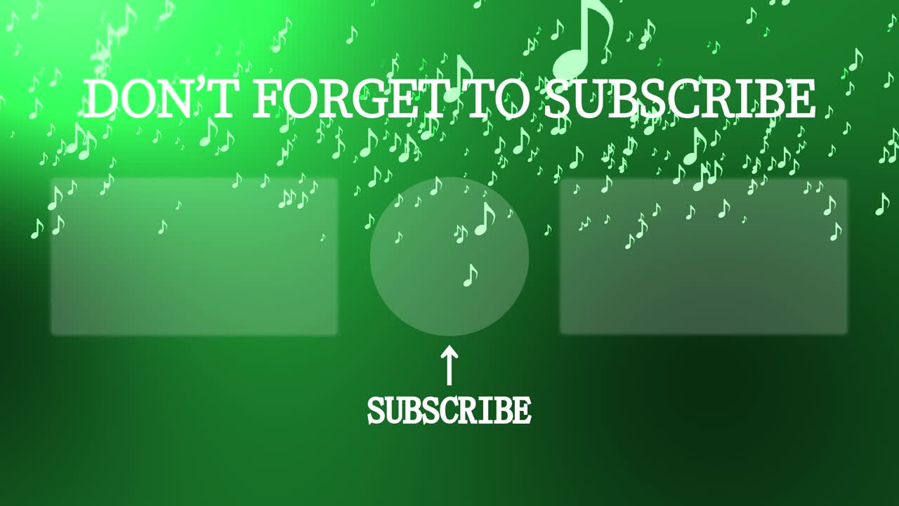 음악적 노트 입자 분류 엔드 카드 엔딩 스크린 모션 그래픽