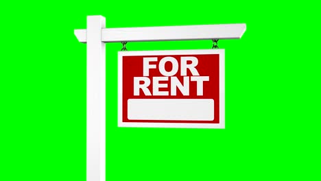 real estate for rent sign on green screen / chroma key