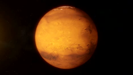 el planeta marte realista girando en el espacio profundo.