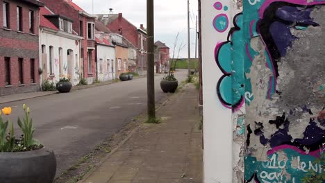 empty street in the abandoned ghost town doel belgium