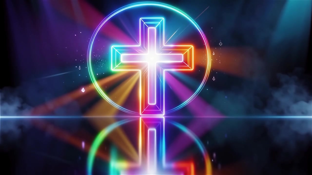 Christian Cross Heavenly Light Worship Background