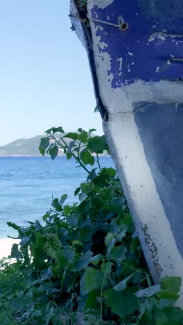 abandoned boat on the beach