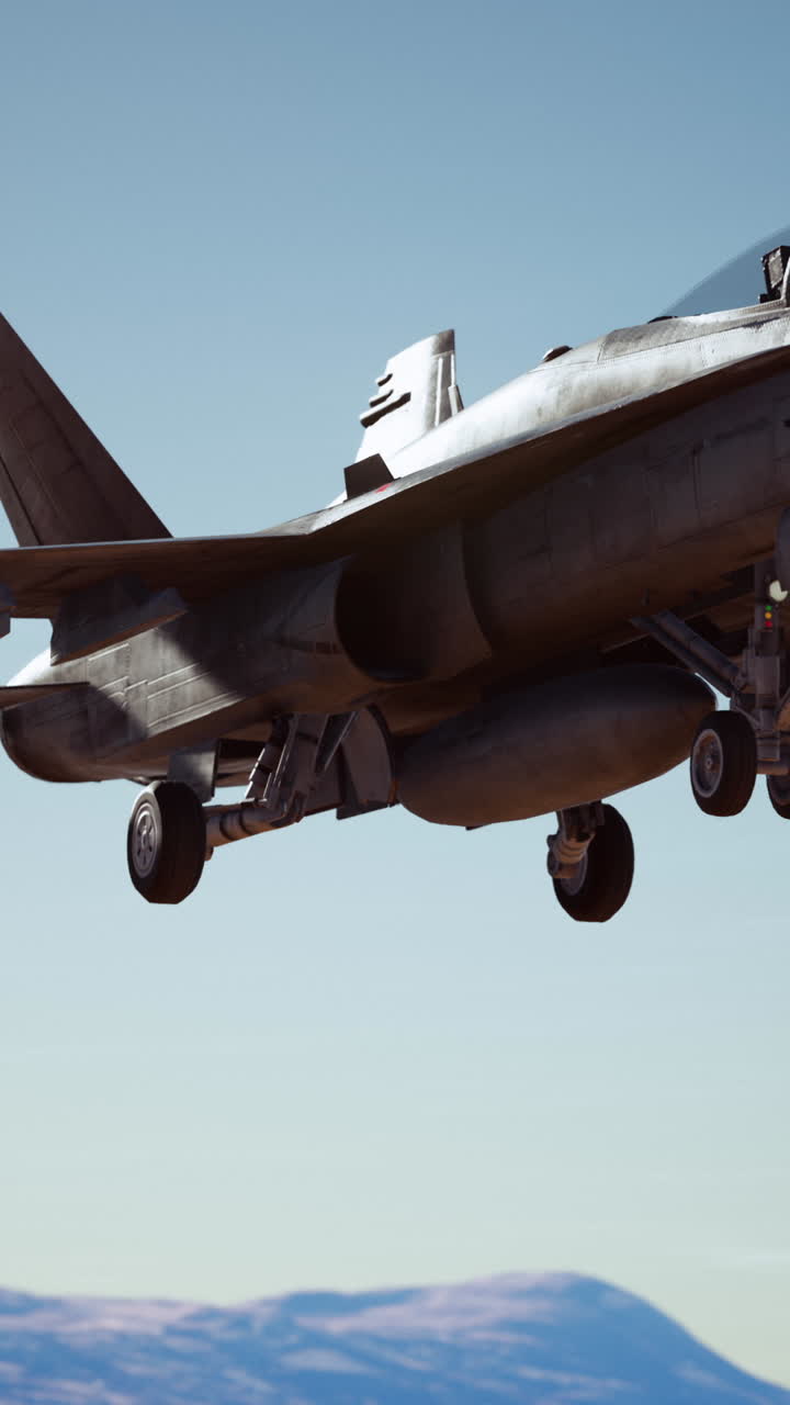 aterrizaje de un avión de combate militar