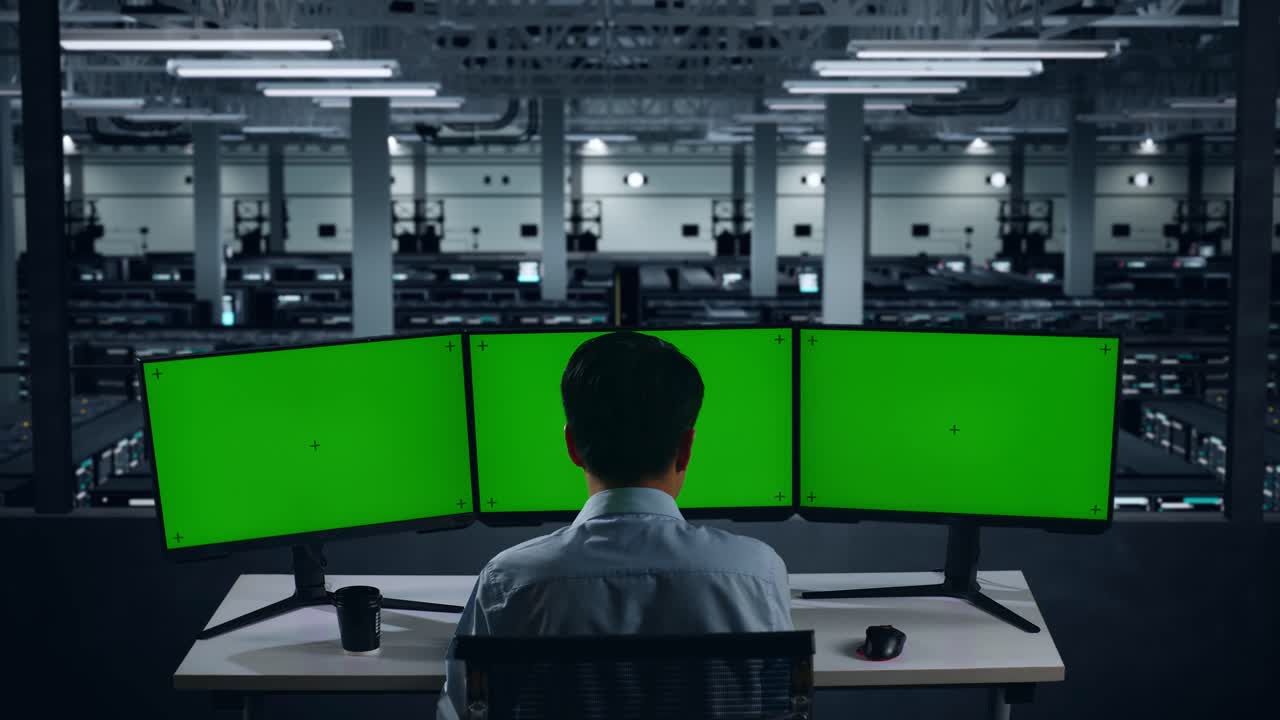 데이터 센터에서 서버를 모니터링하는 it 기술자