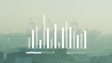 Animation-Der-Digitalen-Datenverarbeitung-über-Dem-Stadtbild