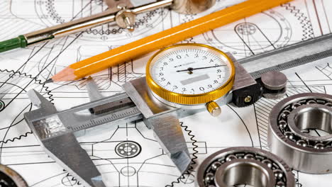 technical drawing and tools