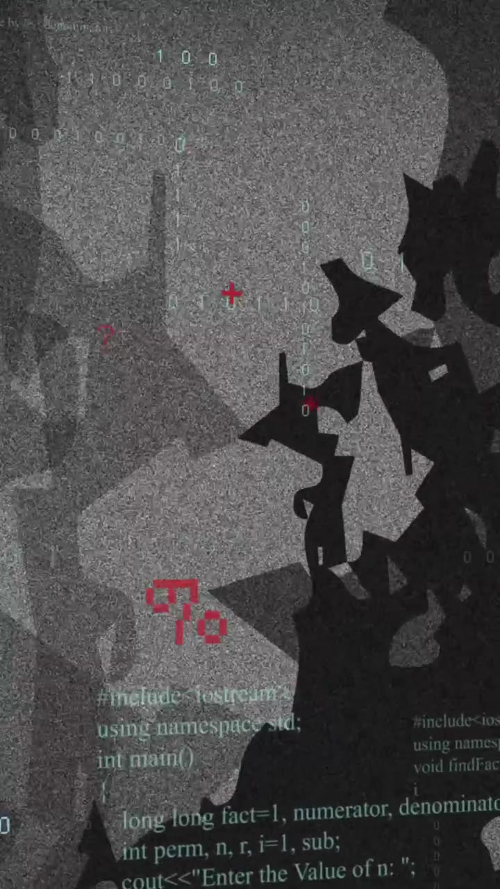 Animation of red particles over changing textured pattern effect against grey background