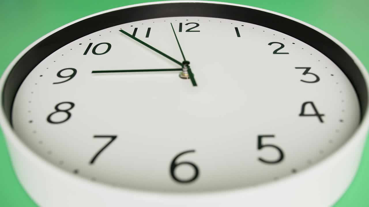 Time lapse, L'orologio da parete bianco mostra il passare del tempo